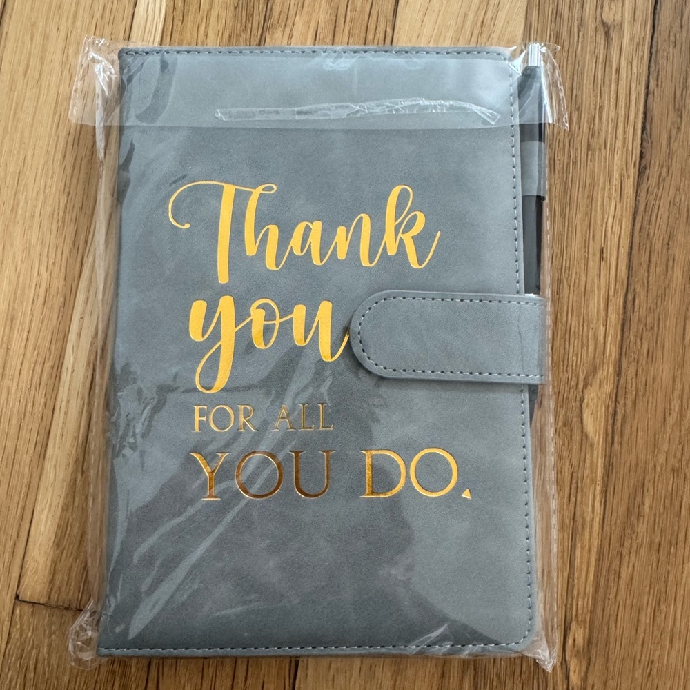 Gray & Gold Thank You For All You Do Journal Planner Organizer With Pen